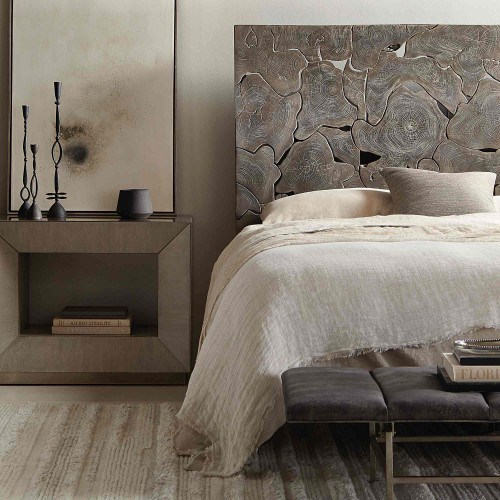 Bernhardt Interiors Trane Contemporary Open Nightstand with Hidden